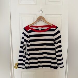 Andrea Jovine Red , White and Navy  Striped Top
